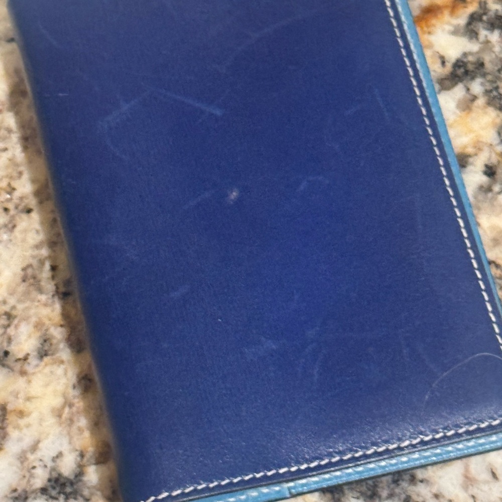 Hermes blue leather wallet